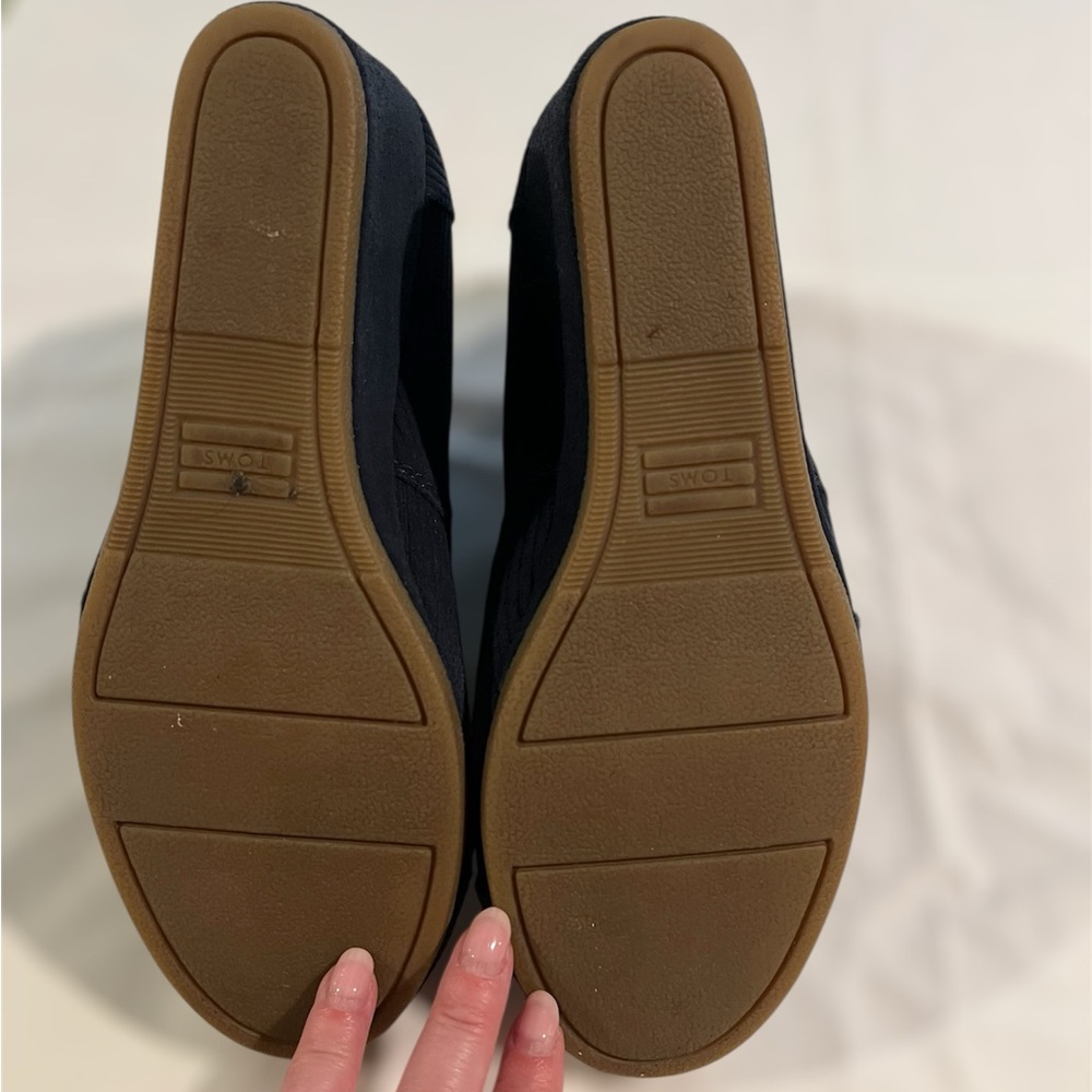 Toms Desert Blue Suede Corduroy lace-up Wedge Ankle Booties - Picture 6 of 8